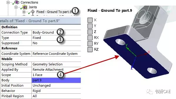 ANSYS Mechanical在多体运动学分析中Jiont工具的应用概述的图4
